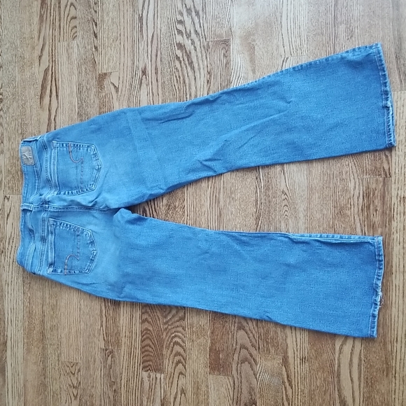 (4) American Eagle Light Wash Stretch Kick Boot Extra Shorts Jeans - Picture 11 of 12